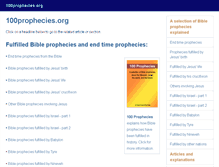 Tablet Screenshot of 100prophecies.org